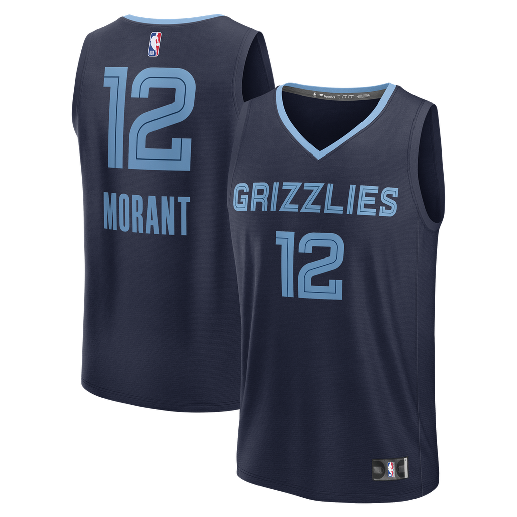 Memphis Grizzlies Ja Morant Fanatics Youth Fast Break Replica Player Jersey - Icon Edition - Navy