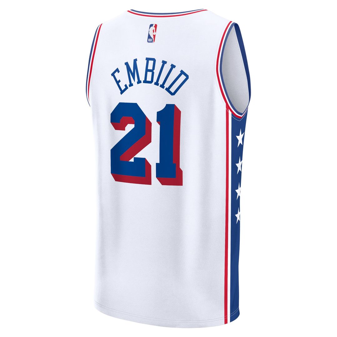 Philadelphia 76ers Joel Embiid Fanatics Fast Break Replica Player Jersey - Association Edition - White