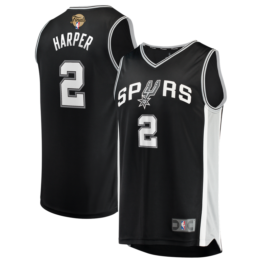 San Antonio Spurs Dylan Harper Fanatics 2026 NBA Finals Patch Fast Break Jersey - Icon Edition - Black