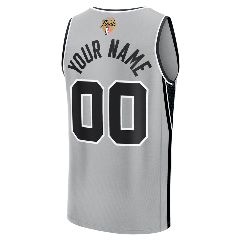 San Antonio Spurs Fanatics Youth 2026 NBA Finals Fast Break Custom Jersey - Statement Edition - Silver