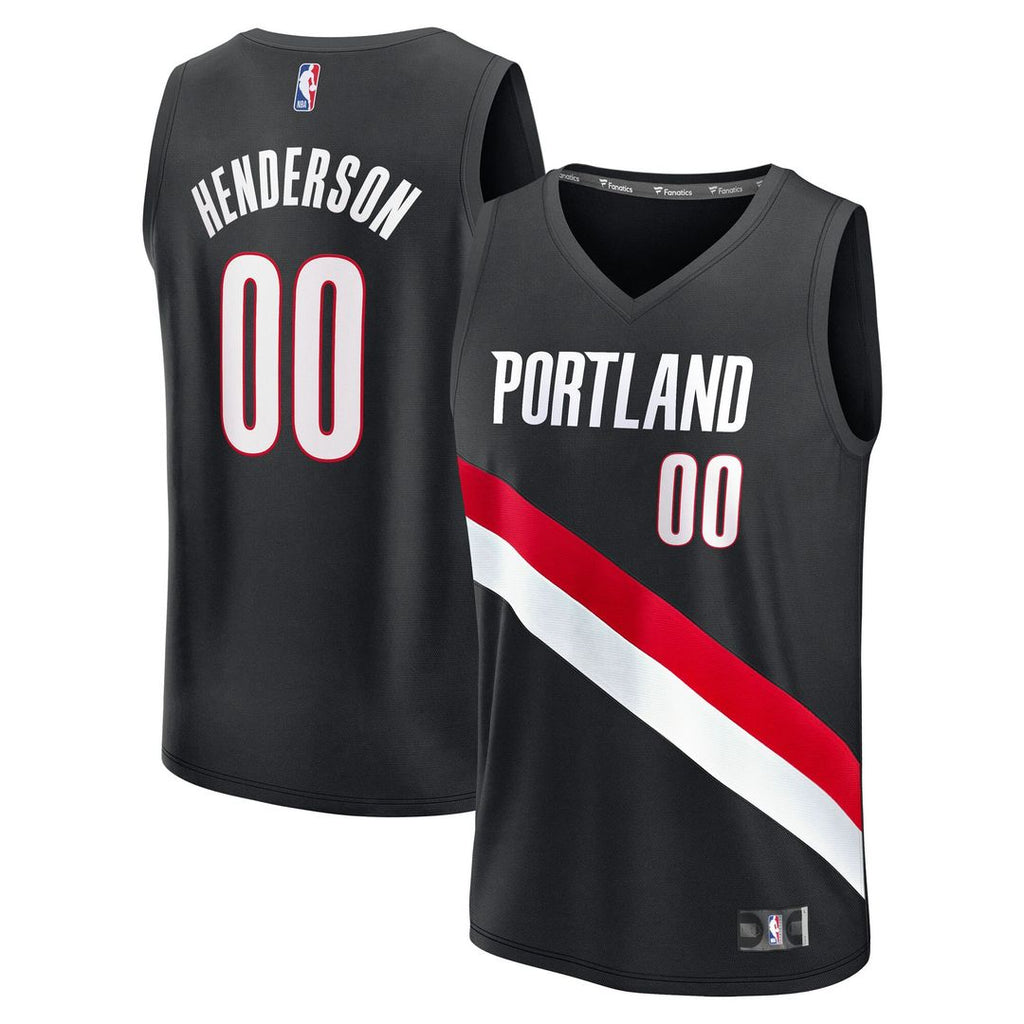 Portland Trail Blazers Scoot Henderson Fanatics Youth Fast Break Replica Player Jersey - Icon Edition - Black