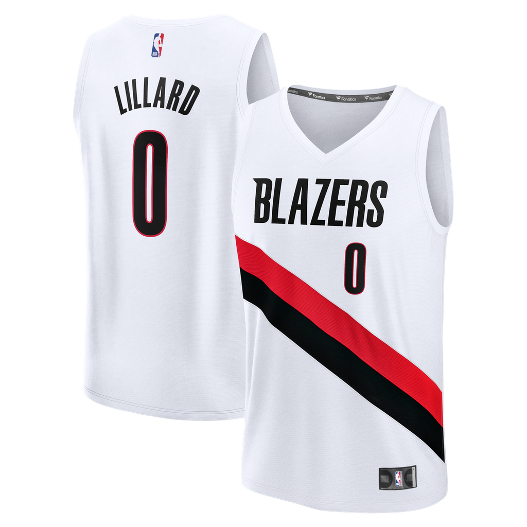 Portland Trail Blazers Damian Lillard Fanatics Fast Break Replica Jersey - White - Association Edition