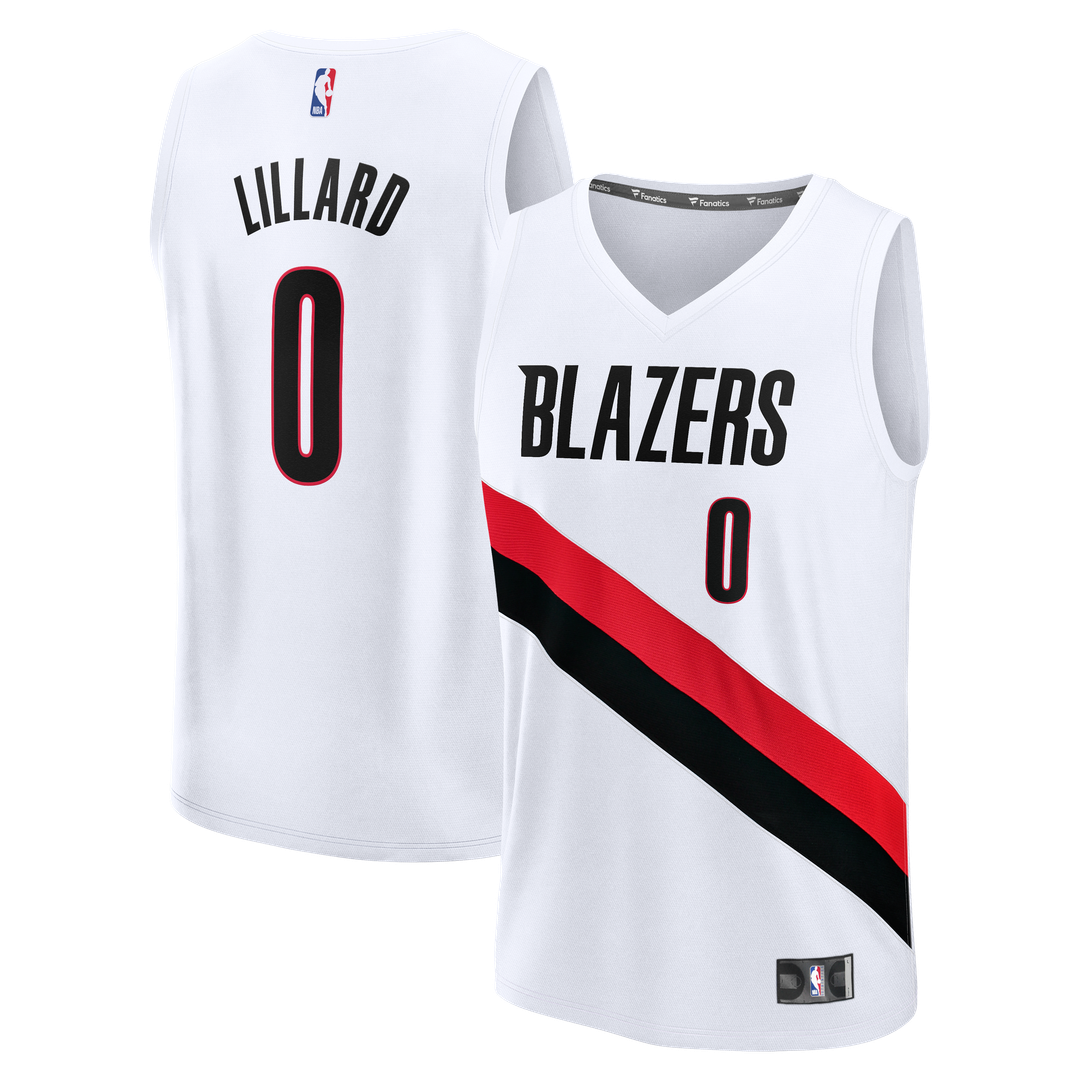 Portland Trail Blazers Damian Lillard Fanatics Fast Break Replica Jersey - White - Association Edition