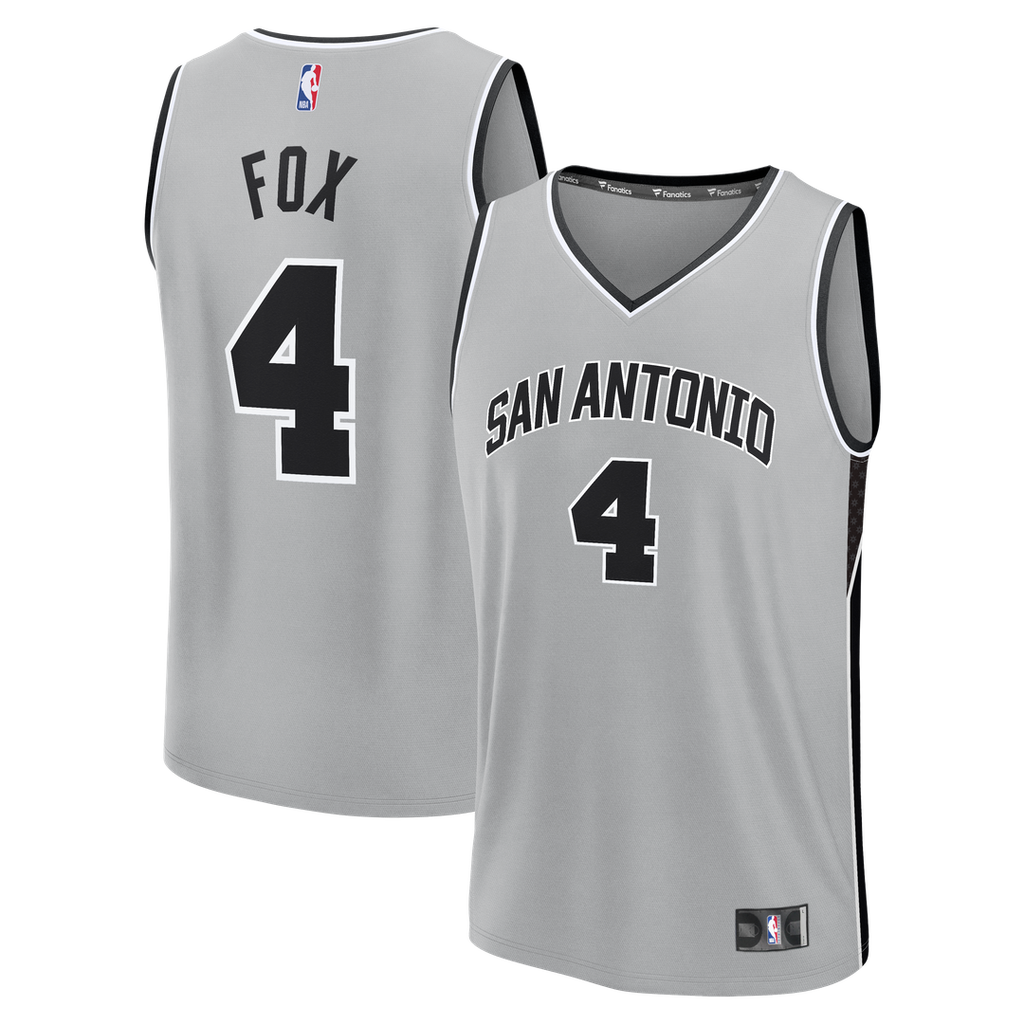 San Antonio Spurs De'Aaron Fox Fanatics Youth Fast Break Jersey - Statement Edition - Silver