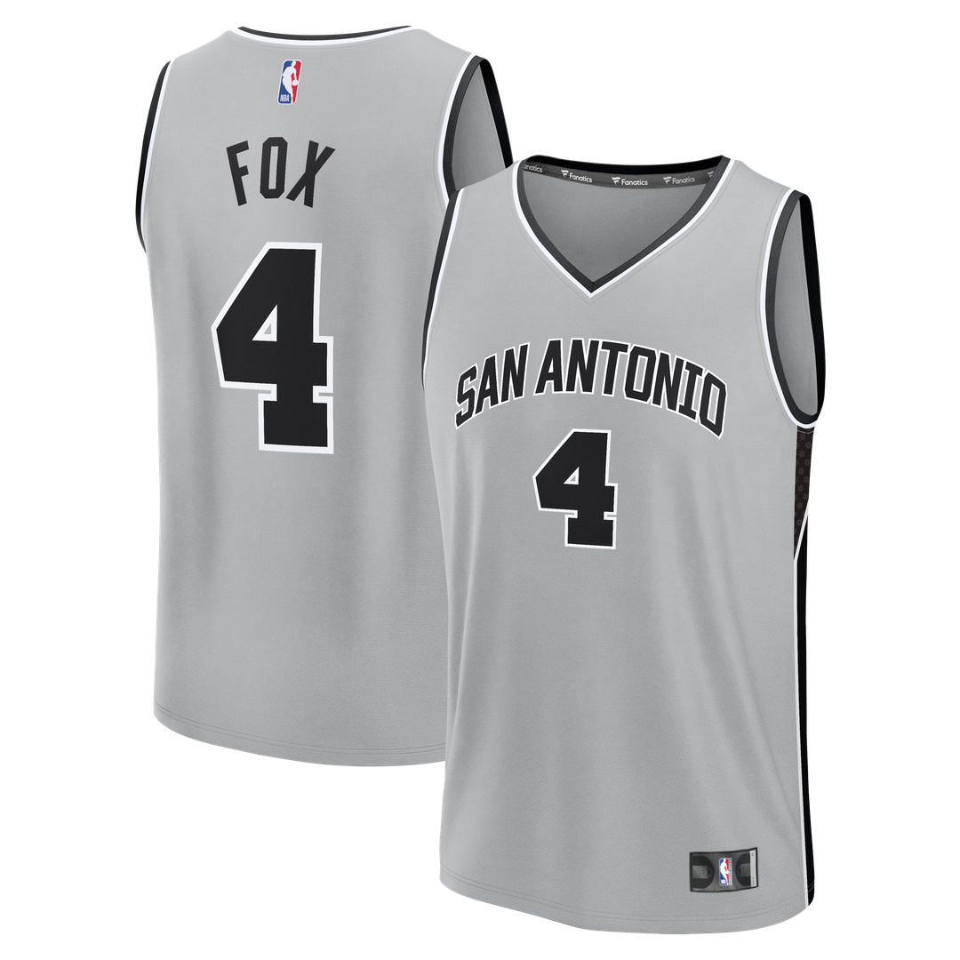 San Antonio Spurs De'Aaron Fox Fanatics Youth Fast Break Jersey - Statement Edition - Silver