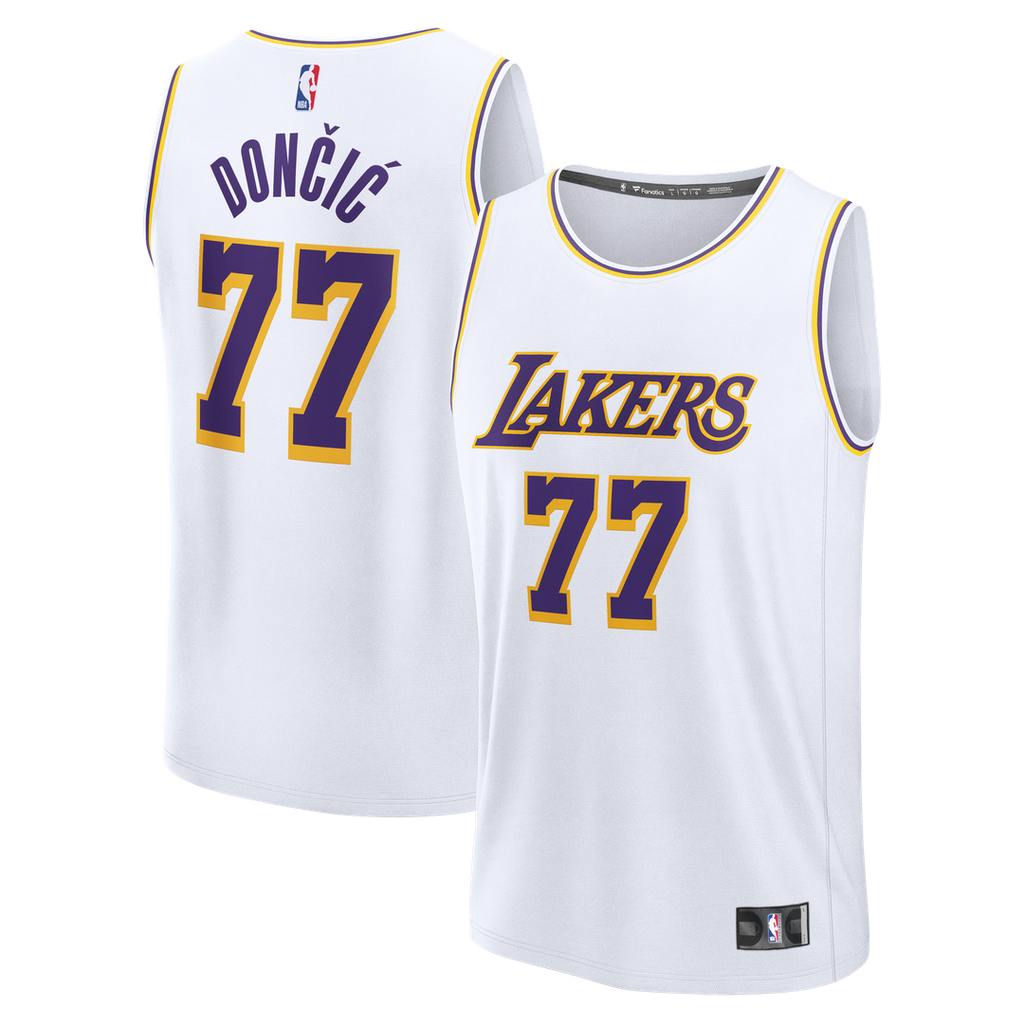 Los Angeles Lakers Luka Dončić Fanatics Youth Fast Break Replica Jersey - White - Association Edition