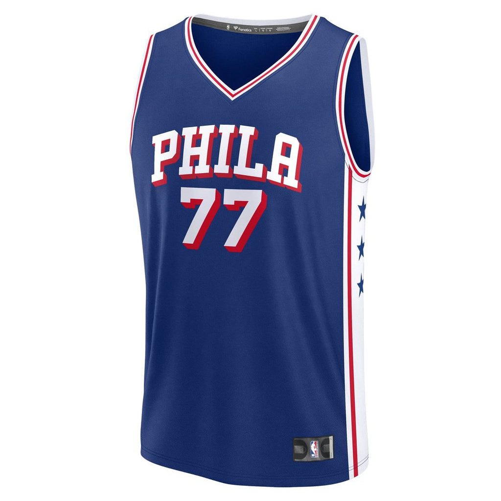Philadelphia 76ers V. J. Edgecombe Fanatics 2025 NBA Draft First Round Pick Fast Break Replica Jersey - Icon Edition - Royal