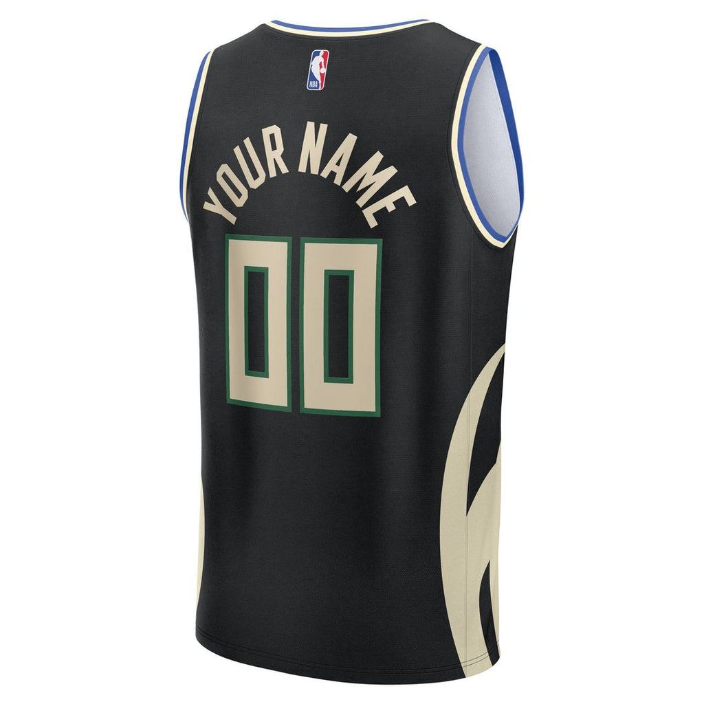 Milwaukee Bucks Fanatics Youth Fast Break Custom Replica Jersey - Green - Icon Edition
