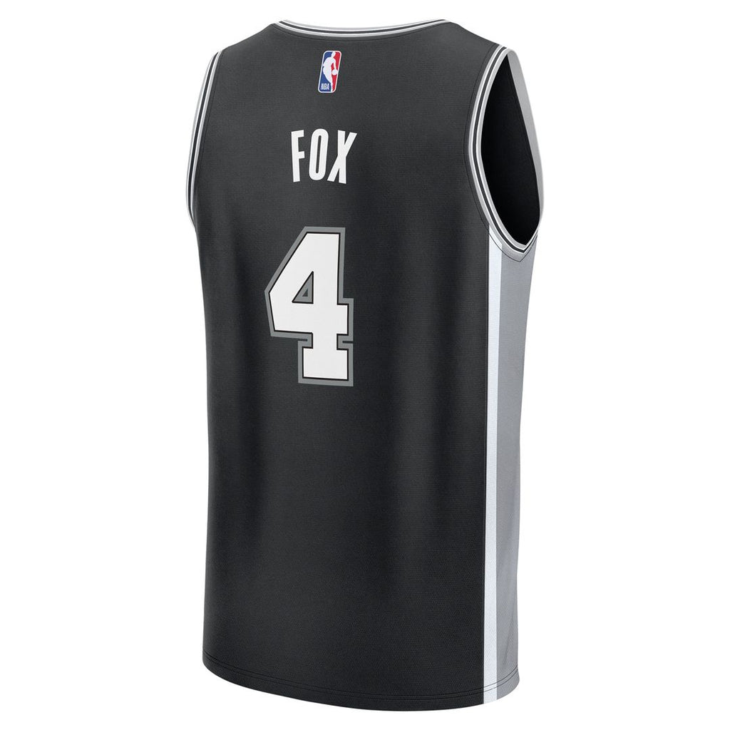 San Antonio Spurs De'Aaron Fox Fanatics Fast Break Replica Player Jersey - Icon Edition - Black