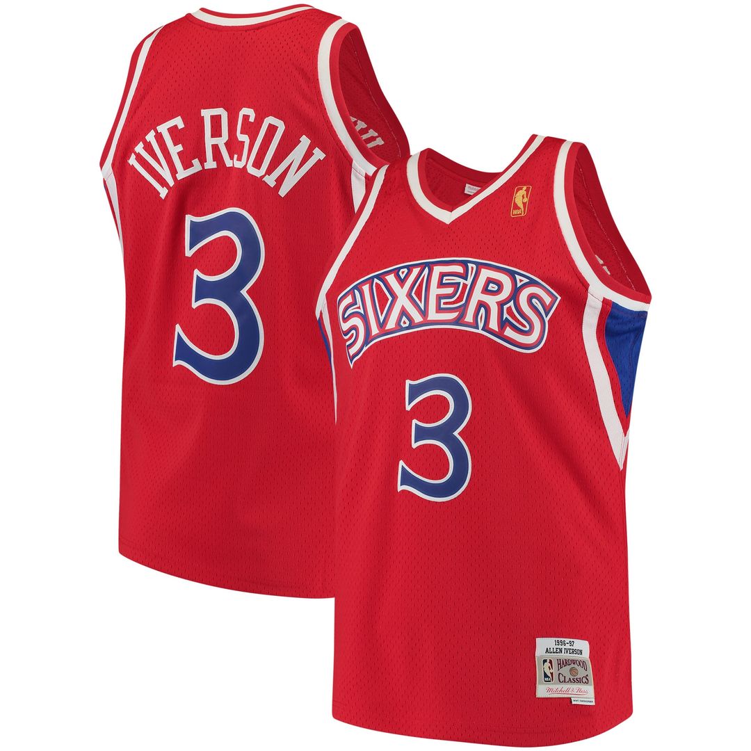 Philadelphia 76ers Allen Iverson Mitchell & Ness 2000/01 Hardwood Classics Swingman Jersey - Black
