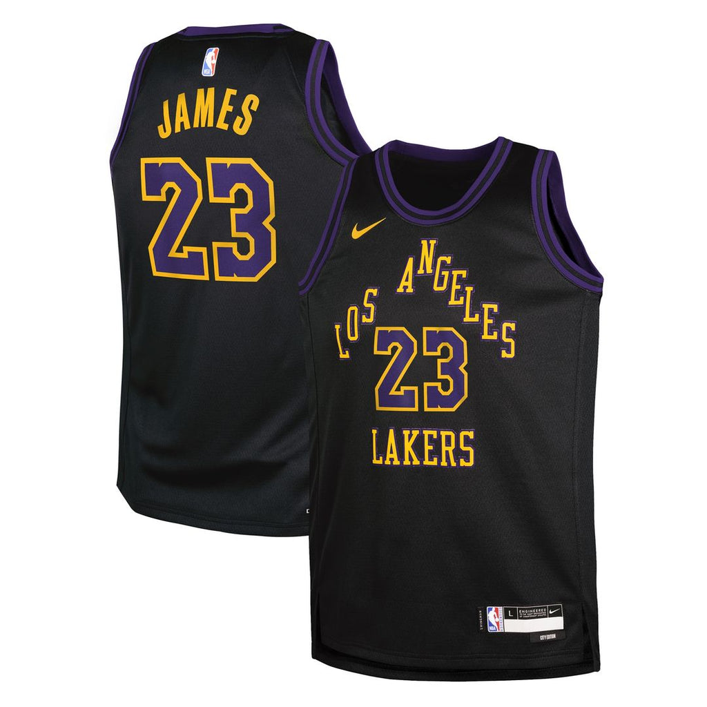 Los Angeles Lakers LeBron James Nike Youth 2025/26 City Edition Swingman Jersey - Black