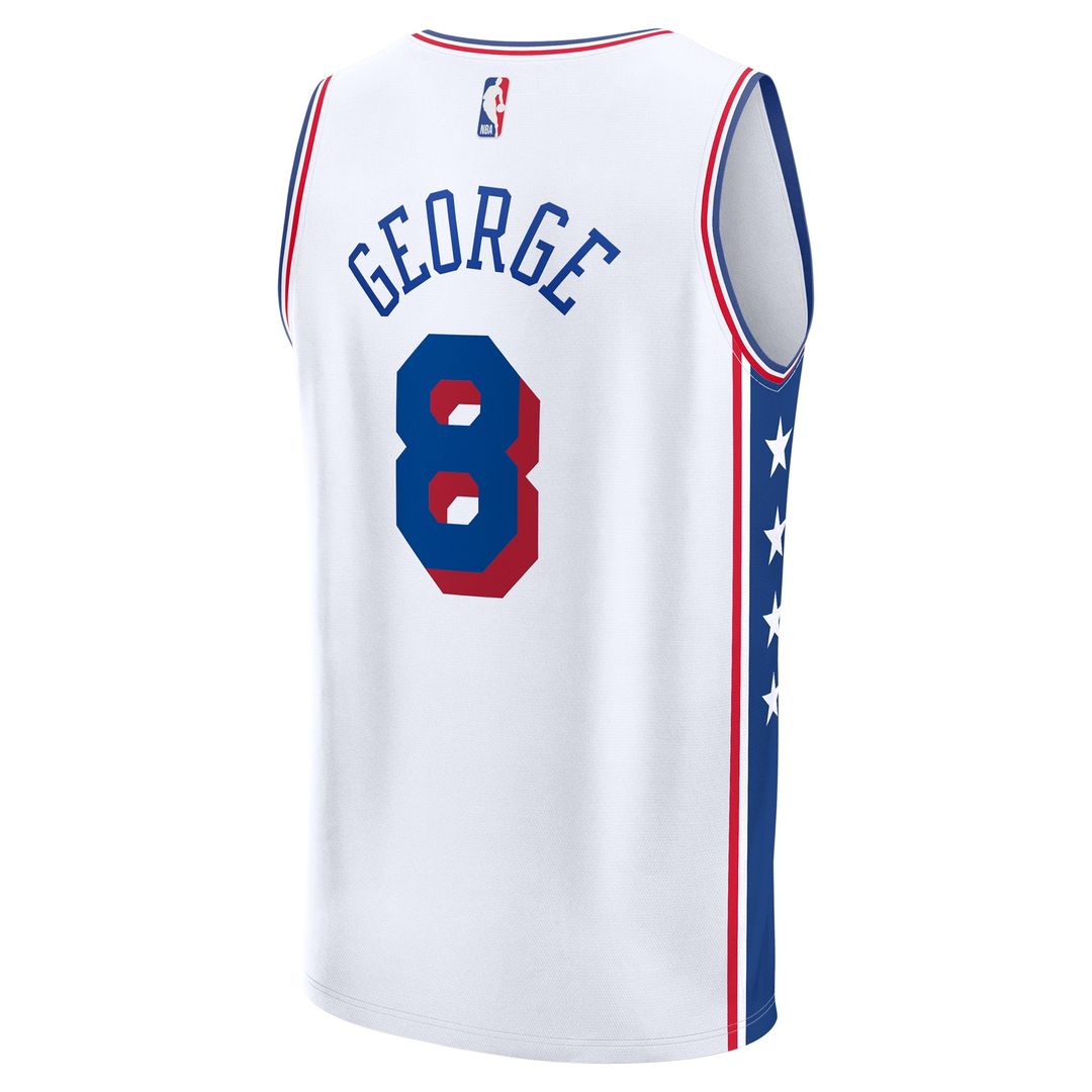 Philadelphia 76ers Paul George Fanatics Fast Break Replica Player Jersey - Association Edition - White