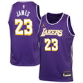 Los Angeles Lakers LeBron James Jordan Brand Youth Swingman Jersey - Statement Edition - Purple
