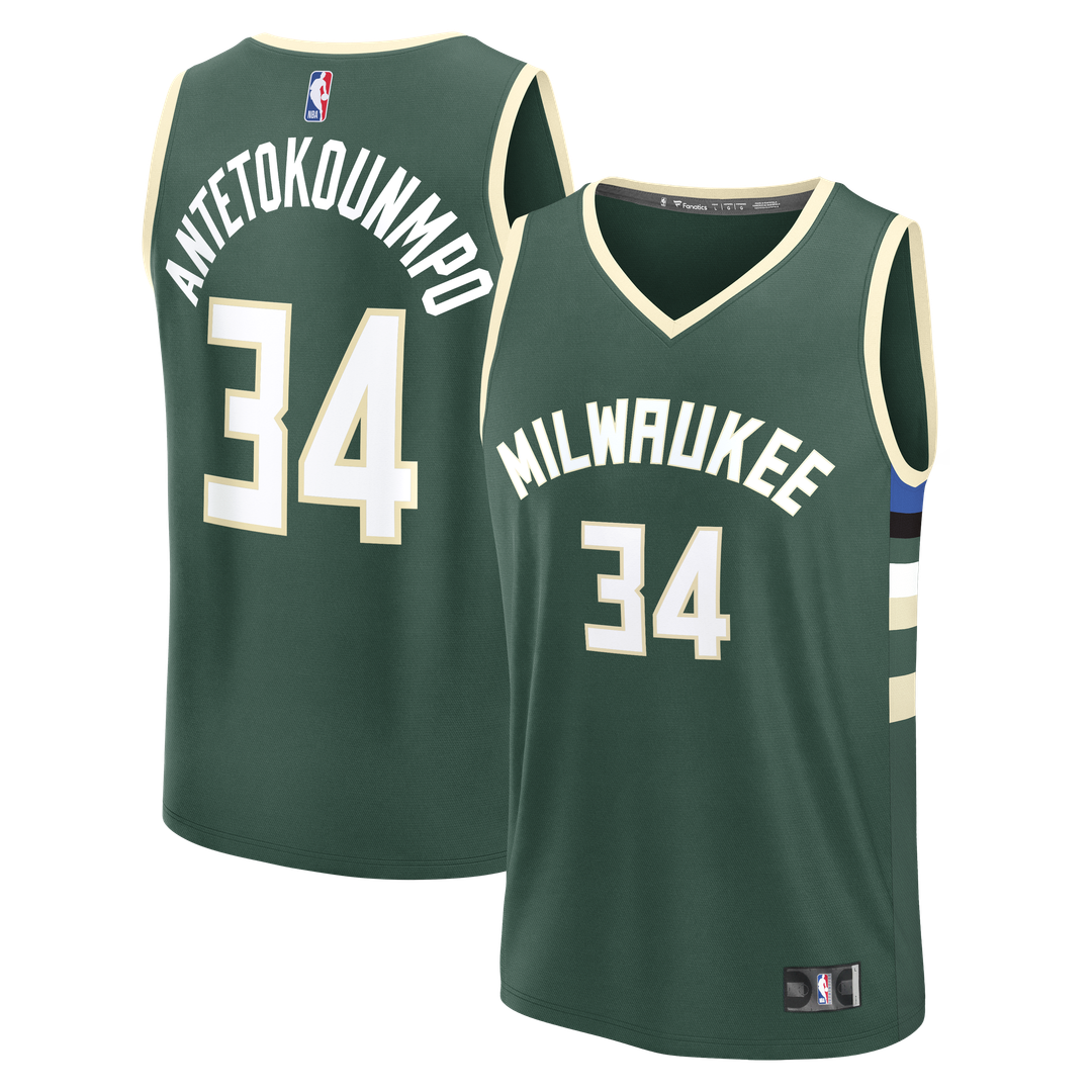 Milwaukee Bucks Giannis Antetokounmpo Fanatics Fast Break Replica Player Jersey - Icon Edition - Hunter Green