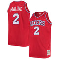 Philadelphia 76ers Moses Malone Mitchell & Ness 1982/83 Big & Tall Hardwood Classics Swingman Jersey - Red