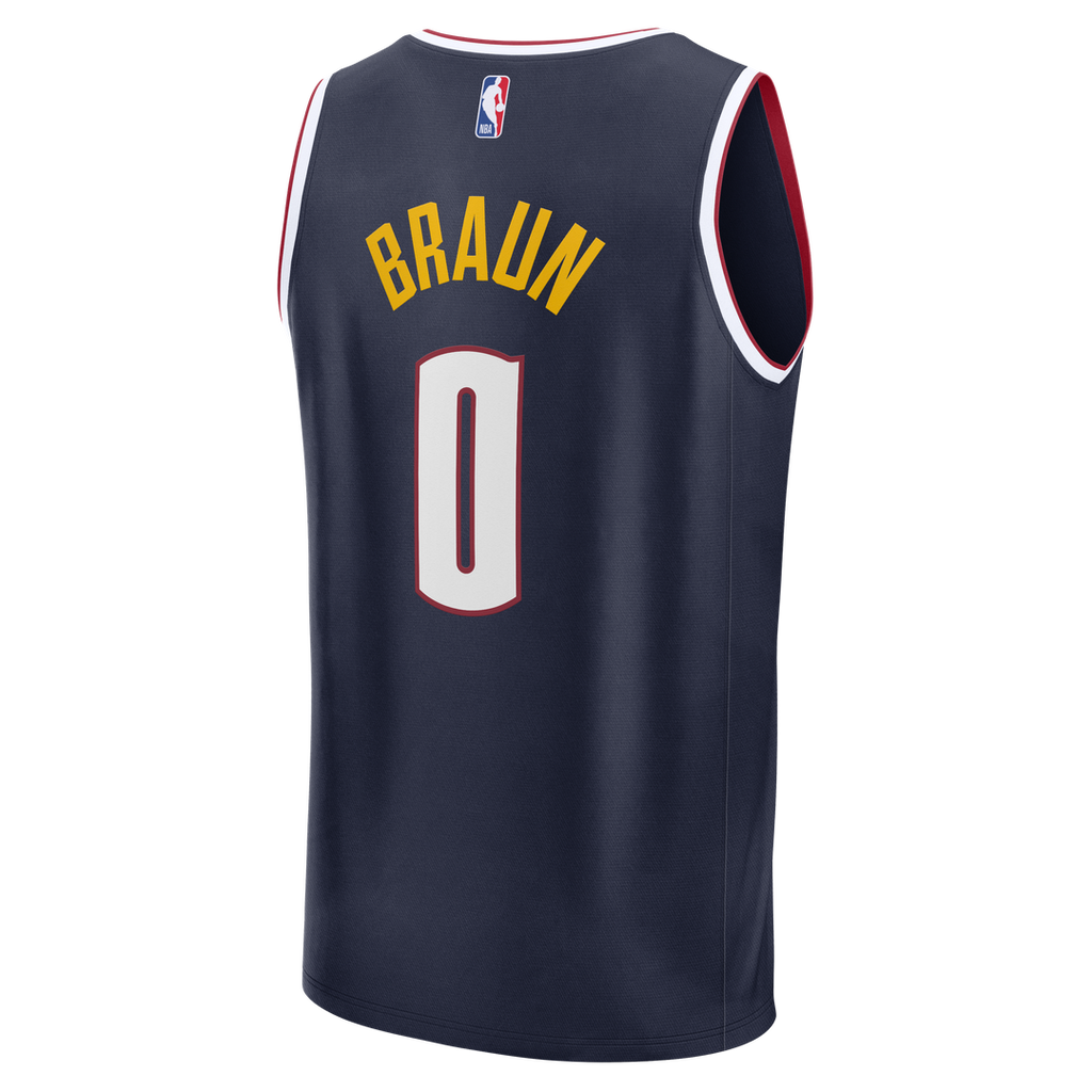 Denver Nuggets Christian Braun Fanatics Fast Break Replica Jersey - Icon Edition - Navy