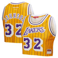 Los Angeles Lakers Magic Johnson Mitchell & Ness x DANNIJO Women's Fashion Cropped Basketball Jersey - Yellow