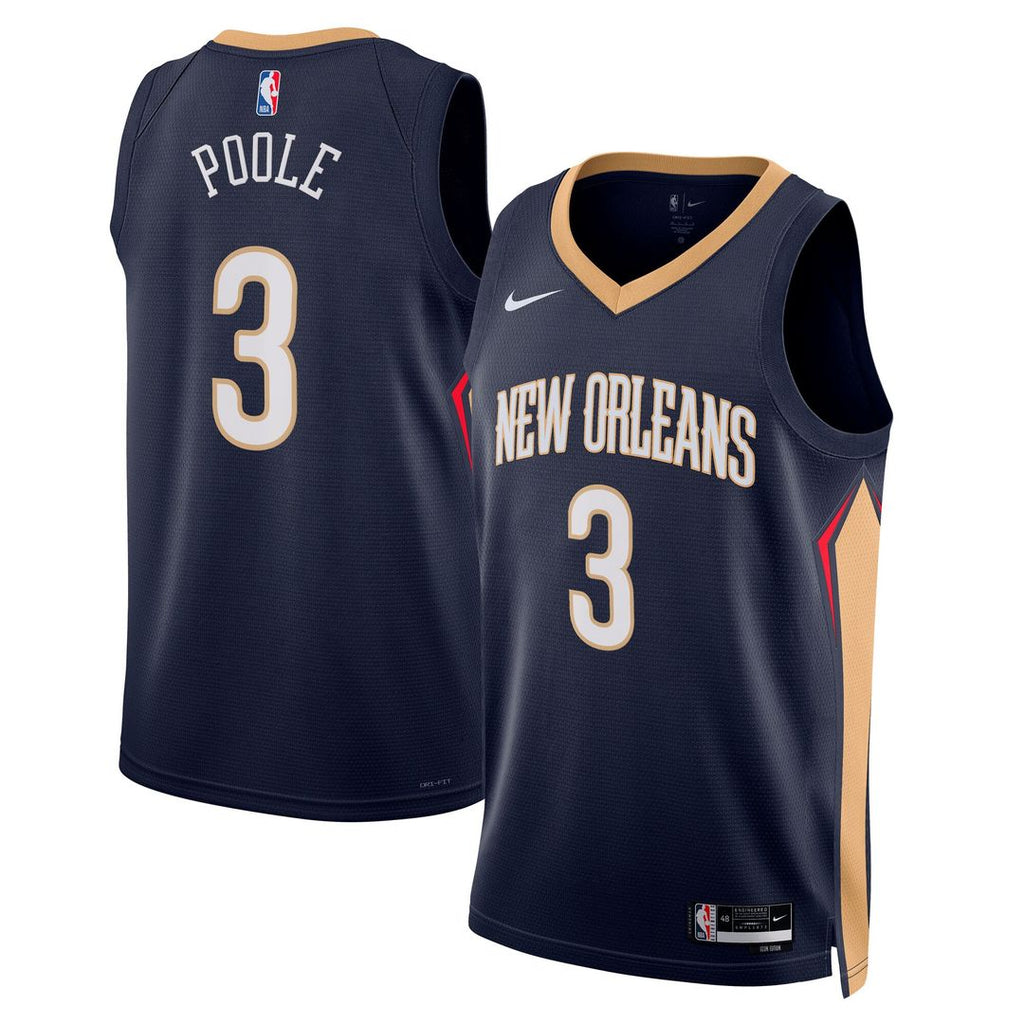 New Orleans Pelicans Jordan Poole Nike Unisex Swingman Jersey - Navy - Icon Edition