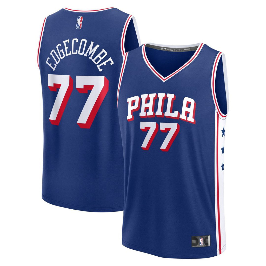 Philadelphia 76ers V. J. Edgecombe Fanatics 2025 NBA Draft First Round Pick Fast Break Replica Jersey - Icon Edition - Royal