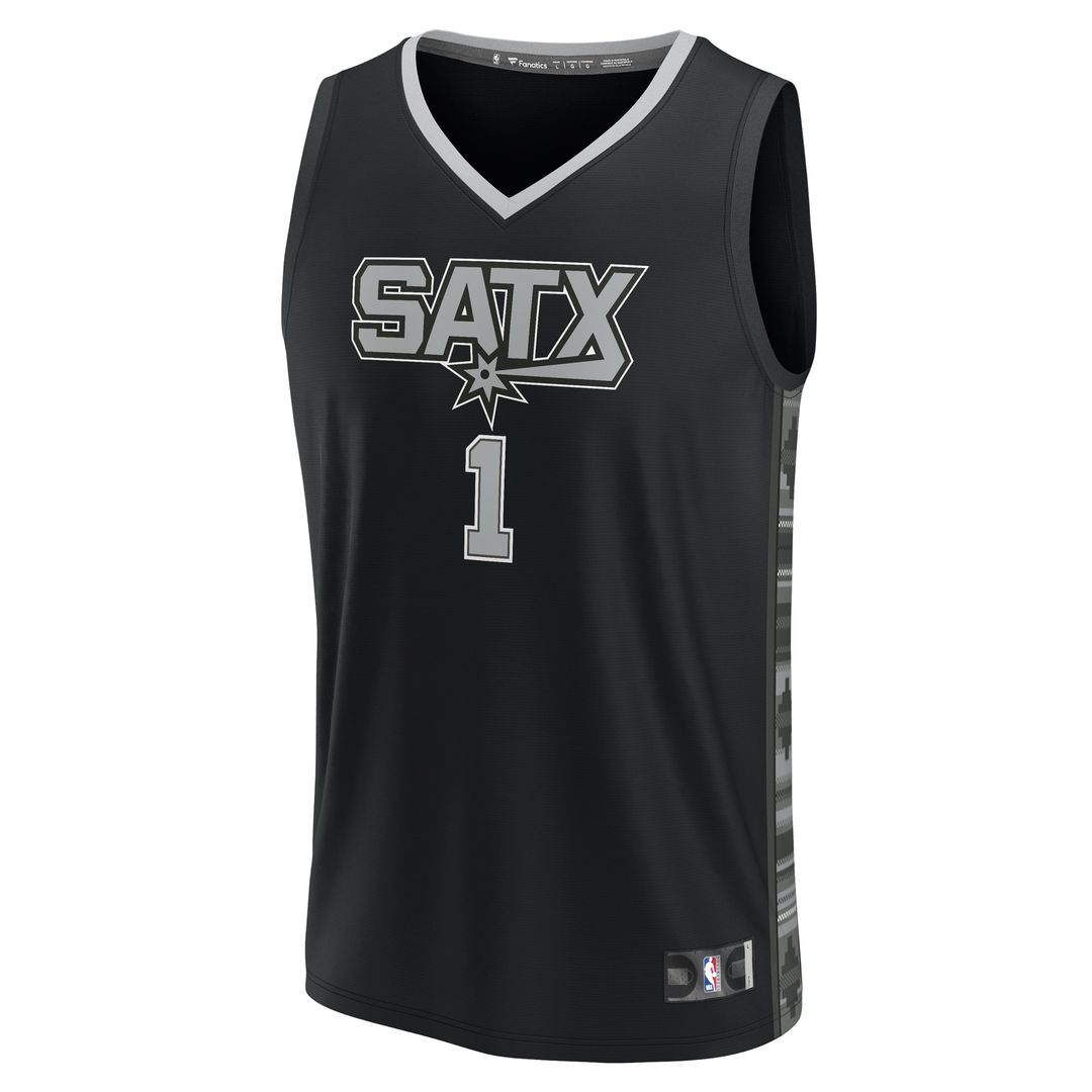 San Antonio Spurs Victor Wembanyama Fanatics Youth Fast Break Player Jersey - Statement Edition - Black