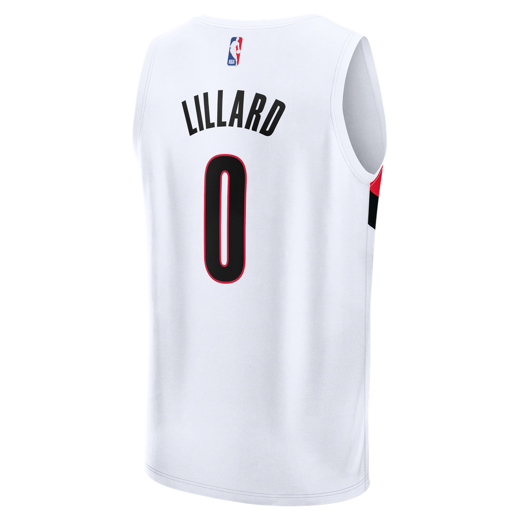 Portland Trail Blazers Damian Lillard Fanatics Fast Break Replica Jersey - White - Association Edition