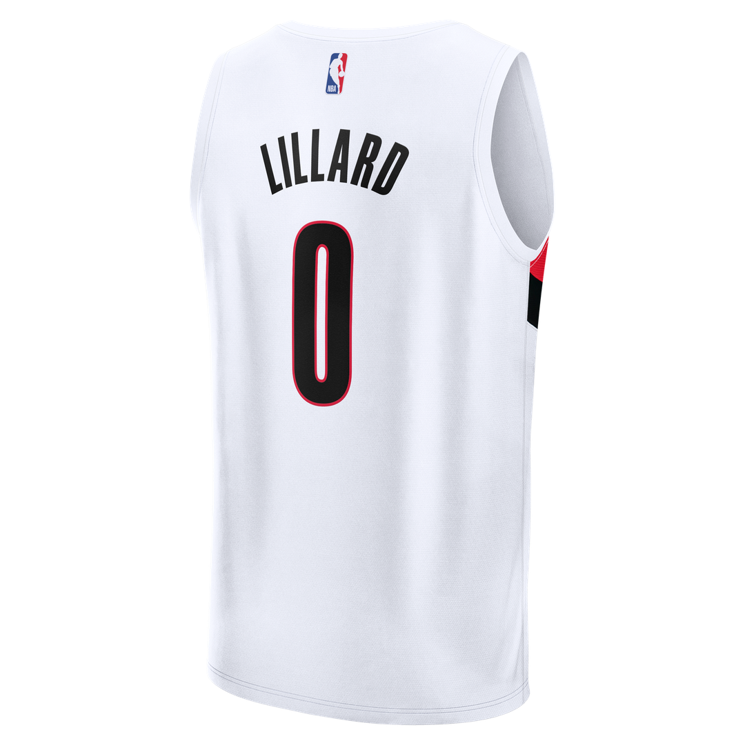 Portland Trail Blazers Damian Lillard Fanatics Fast Break Replica Jersey - White - Association Edition