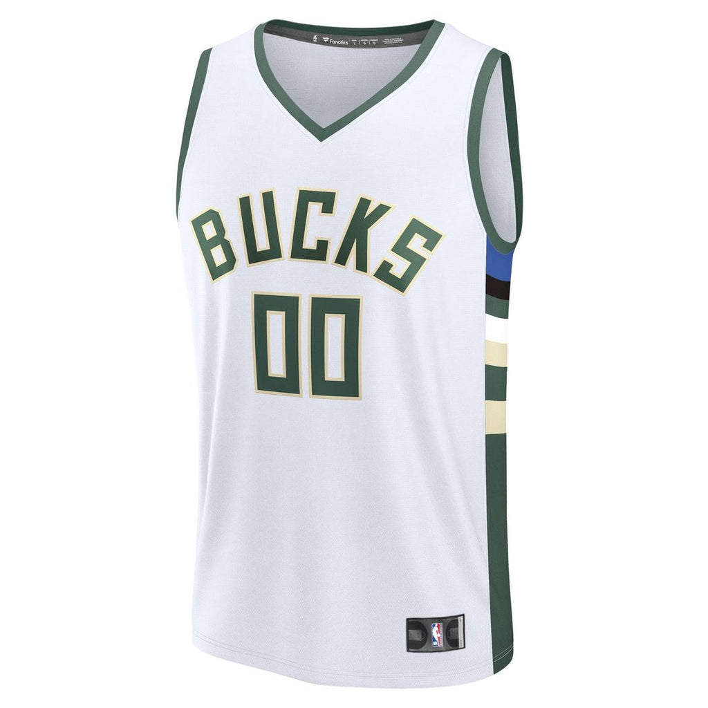 Milwaukee Bucks Fanatics Youth Fast Break Custom Replica Jersey - White - Association Edition