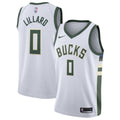 Milwaukee Bucks Damian Lillard Nike Unisex Swingman Player Jersey - Association Edition - White