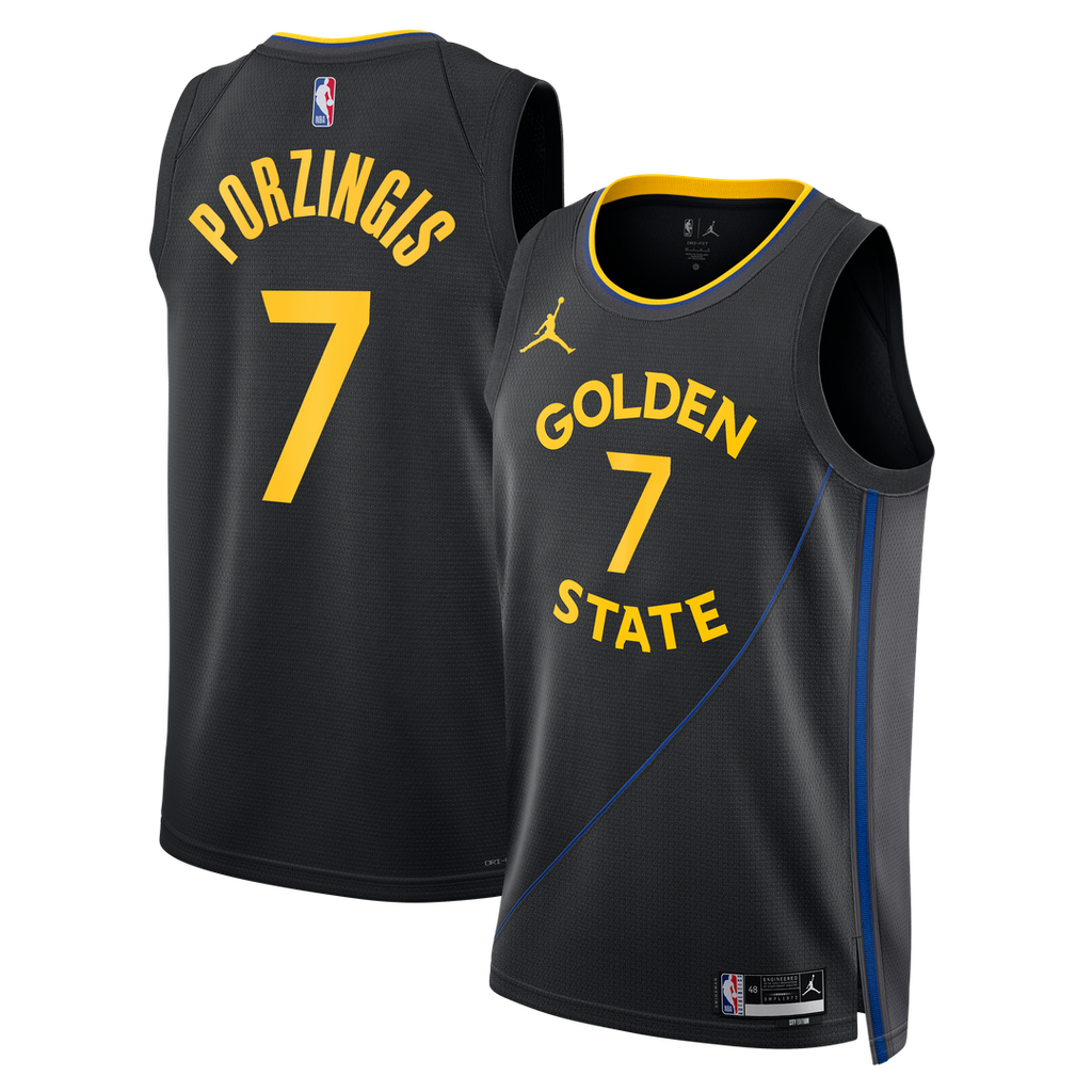 Golden State Warriors Kristaps Porziņģis Jordan Brand Unisex Swingman Jersey - Statement Edition - Black