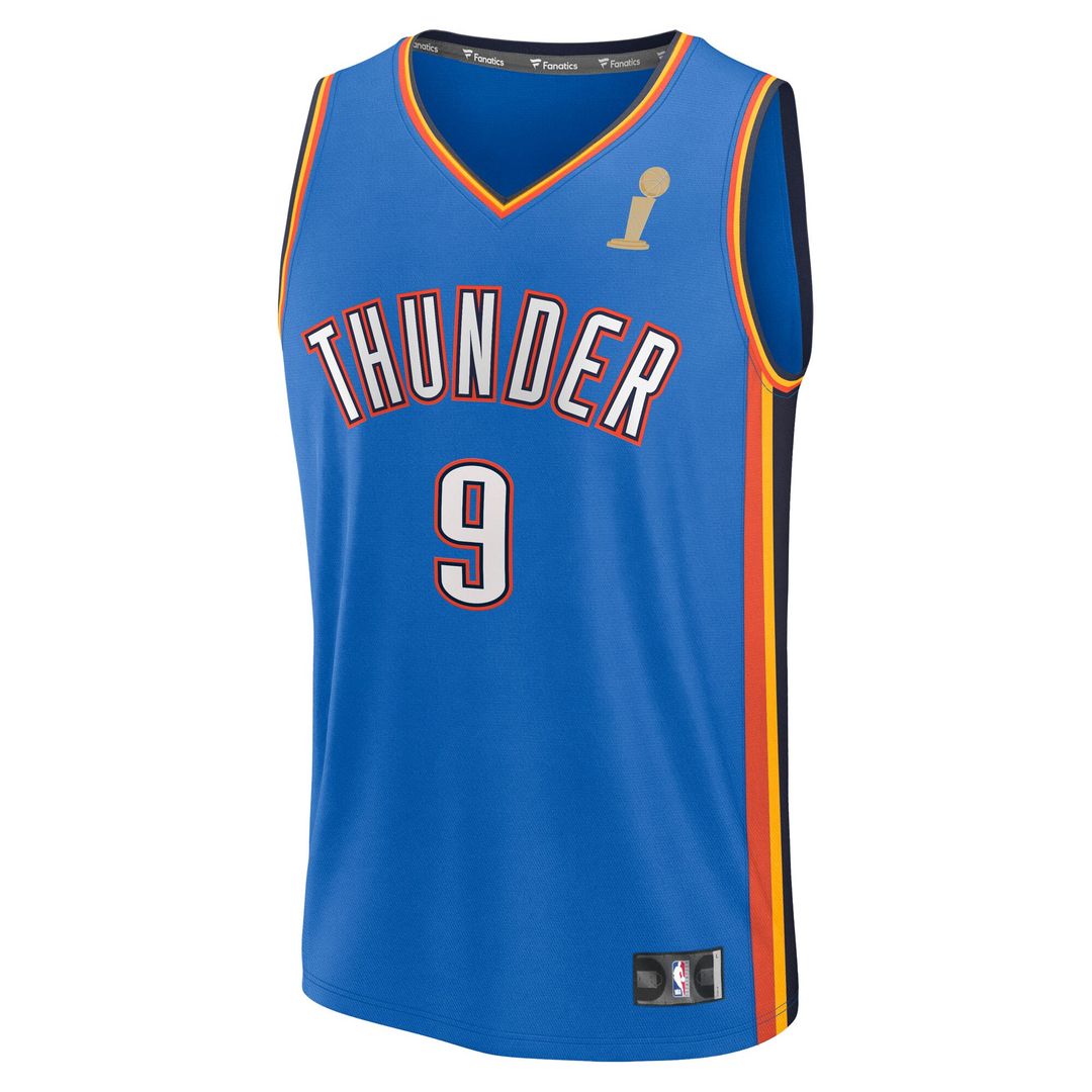 Oklahoma City Thunder Alex Caruso Fanatics Youth 2025 NBA Finals Champions Fast Break Replica Player Jersey - Blue - Icon Edition