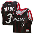 Miami Heat Dwyane Wade Mitchell & Ness x DANNIJO Women's Fashion Cropped Basketball Jersey - Black