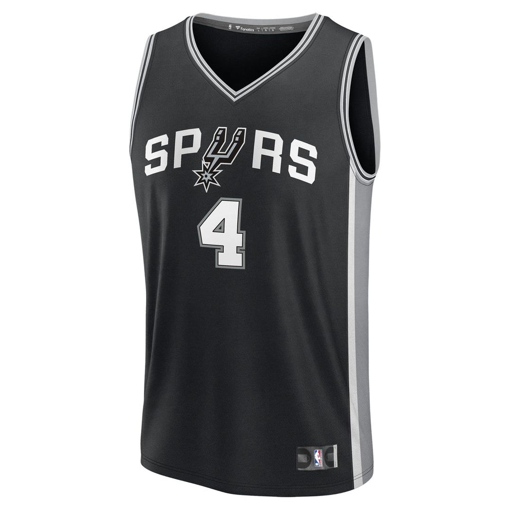 San Antonio Spurs De'Aaron Fox Fanatics Fast Break Replica Player Jersey - Icon Edition - Black