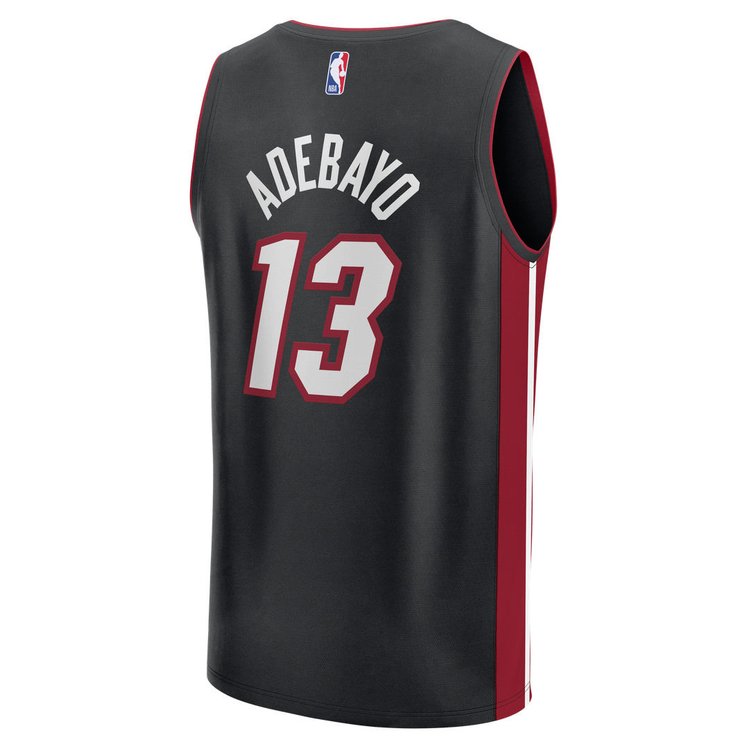 Miami Heat Bam Adebayo Fanatics Fast Break Replica Jersey - Icon Edition - Black