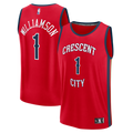 New Orleans Pelicans Zion Williamson Fanatics Youth Fast Break Player Jersey - Statement Edition - Red