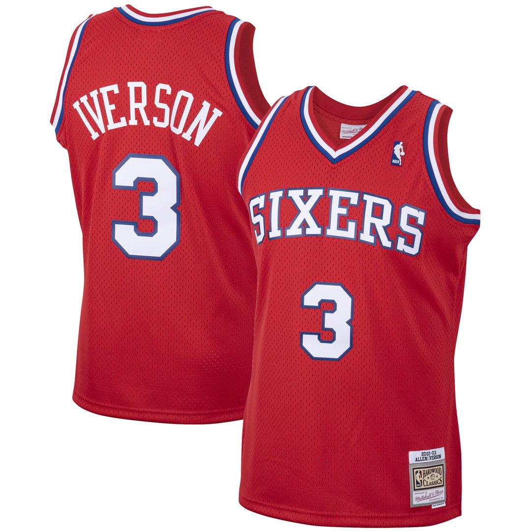 Philadelphia 76ers Allen Iverson Mitchell & Ness 2002/03 Hardwood Classics Swingman Jersey - White