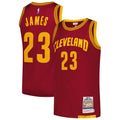 Cleveland Cavaliers LeBron James Mitchell & Ness Hardwood Classics 2015/16 Authentic Jersey - Wine