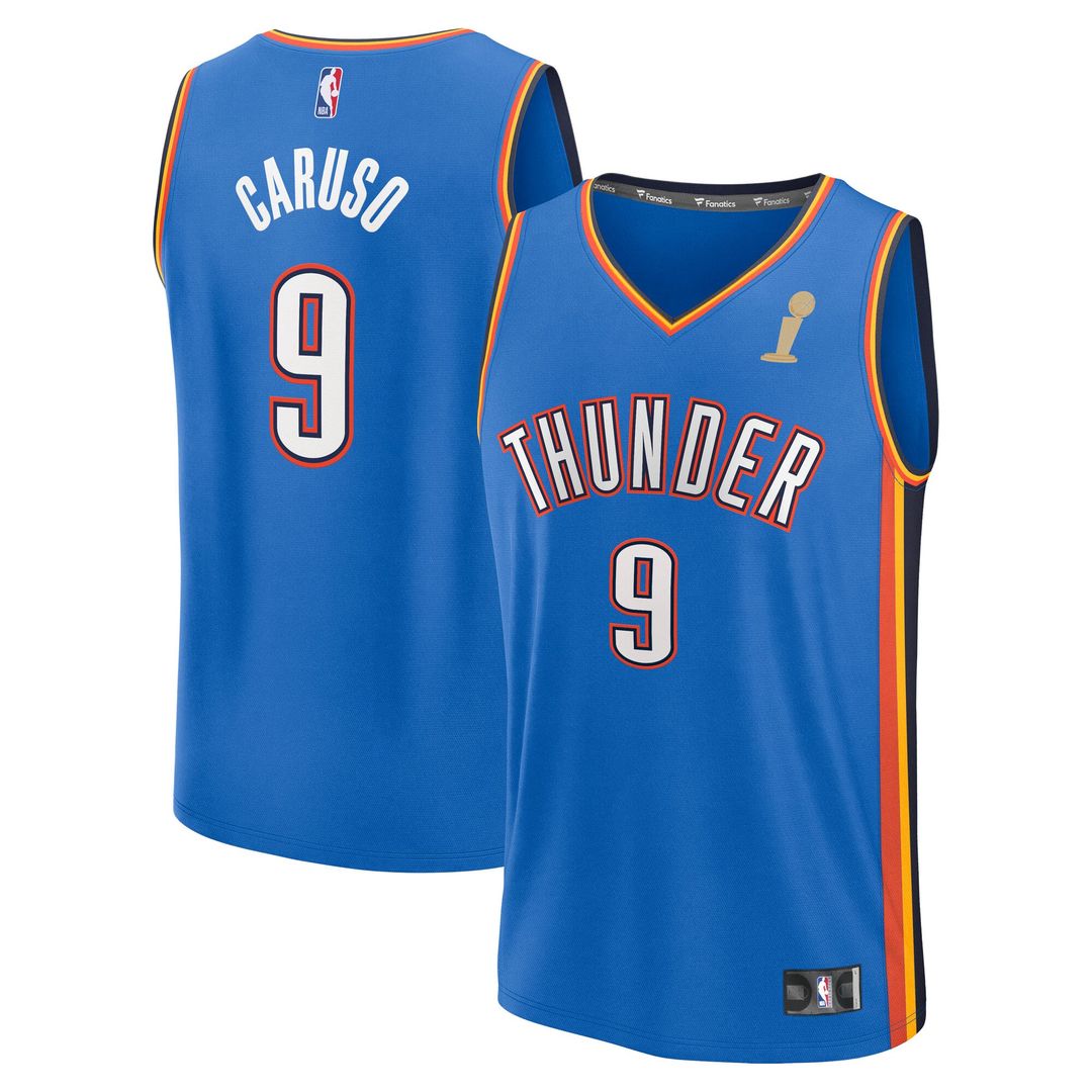 Oklahoma City Thunder Alex Caruso Fanatics Youth 2025 NBA Finals Champions Fast Break Replica Player Jersey - Blue - Icon Edition