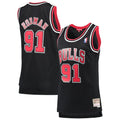 Chicago Bulls Dennis Rodman Mitchell & Ness Women's Hardwood Classics Swingman Jersey - Black