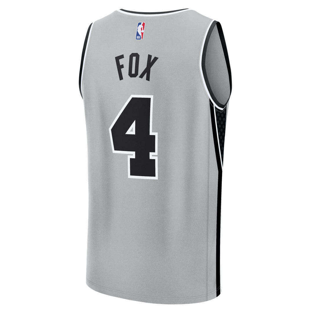 San Antonio Spurs De'Aaron Fox Fanatics Youth Fast Break Jersey - Statement Edition - Silver