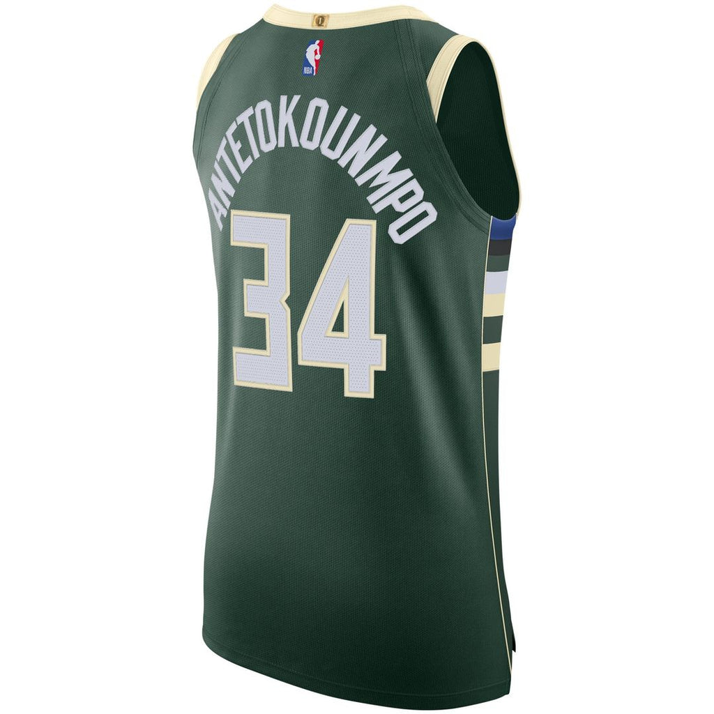 Milwaukee Bucks Giannis Antetokounmpo Nike Authentic Jersey - Icon Edition - Hunter Green