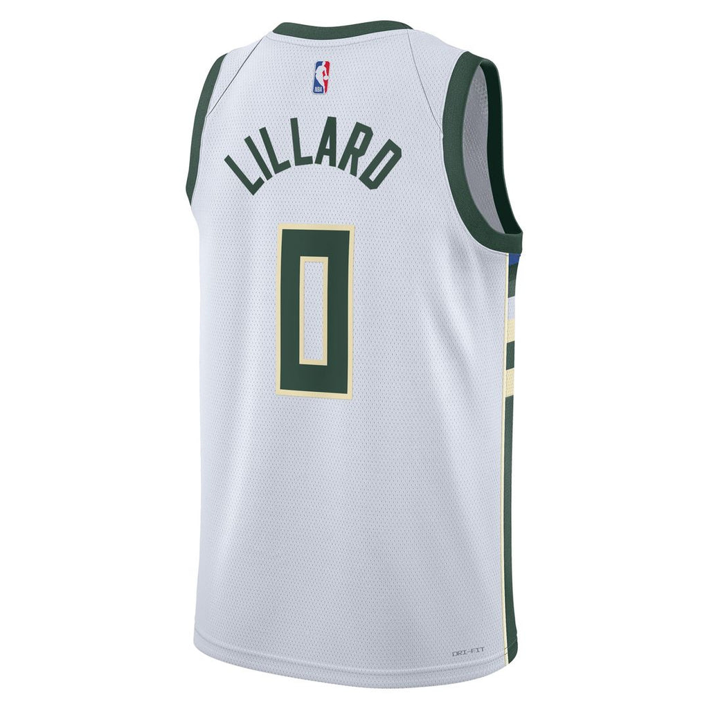 Milwaukee Bucks Damian Lillard Nike Unisex Fear The Deer Swingman Player Jersey - Association Edition - White