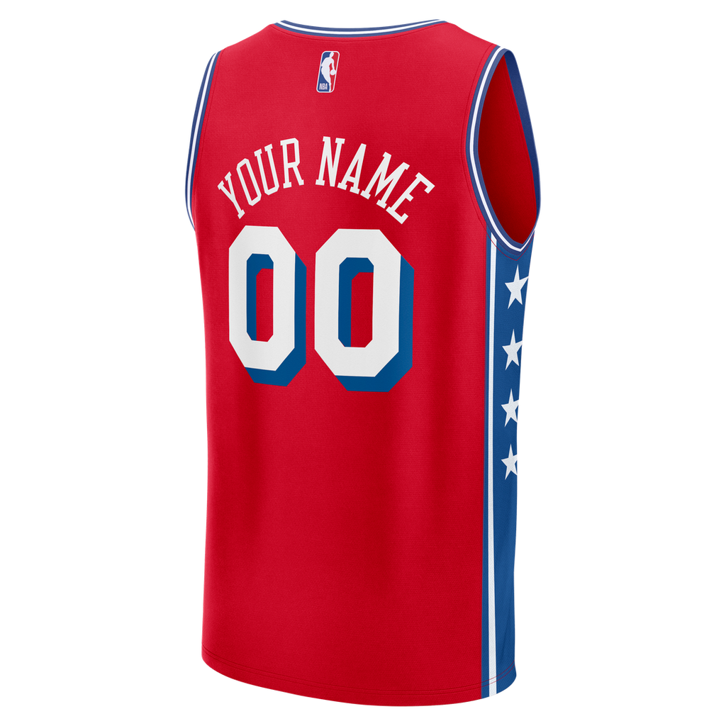 Philadelphia 76ers Fanatics Fast Break Custom Jersey - Association Edition - White