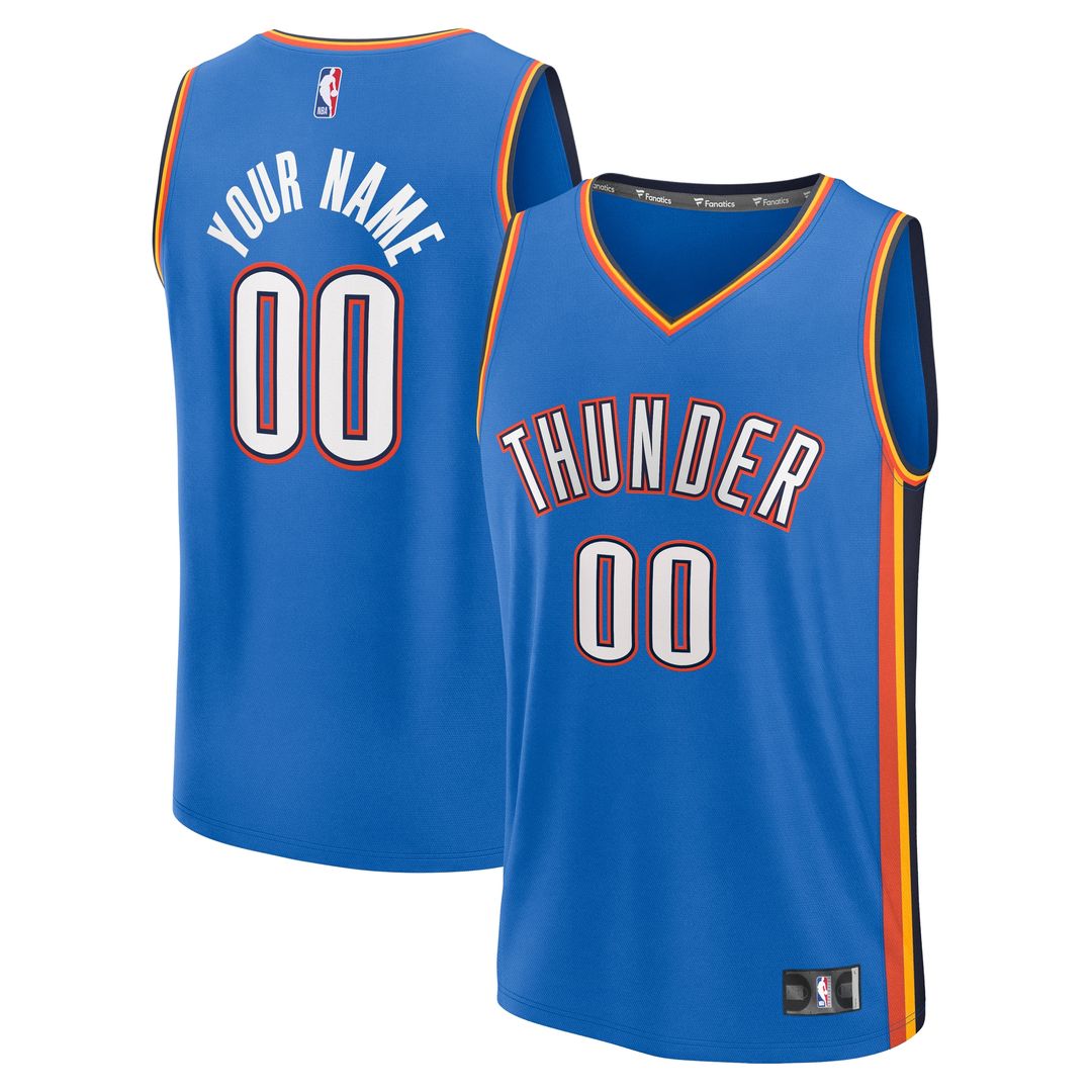 Oklahoma City Thunder Fanatics Youth Fast Break Custom Jersey - Association Edition - White