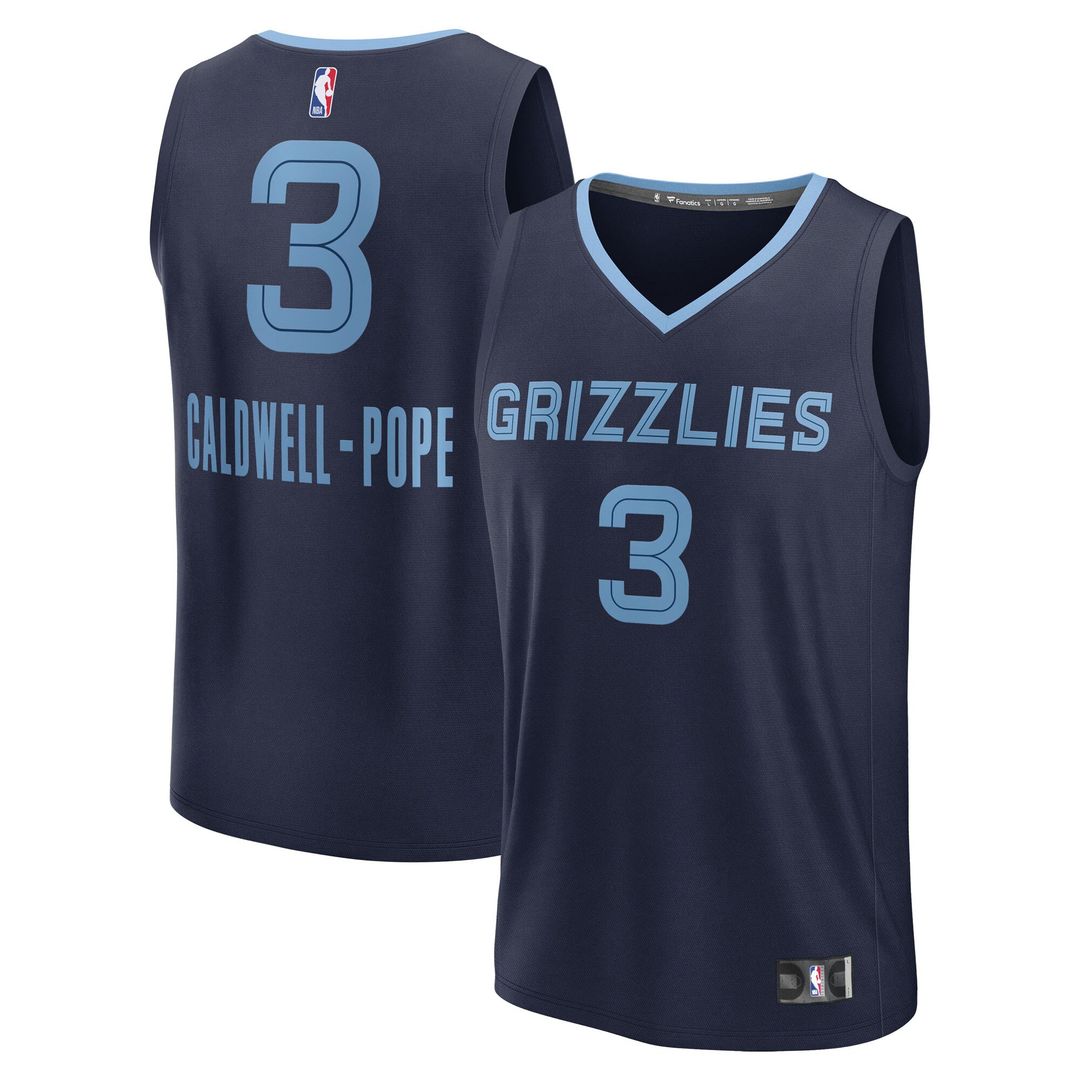 Memphis Grizzlies Kentavious Caldwell - Pope Fanatics Youth Fast Break Replica Player Jersey - Icon Edition - Navy