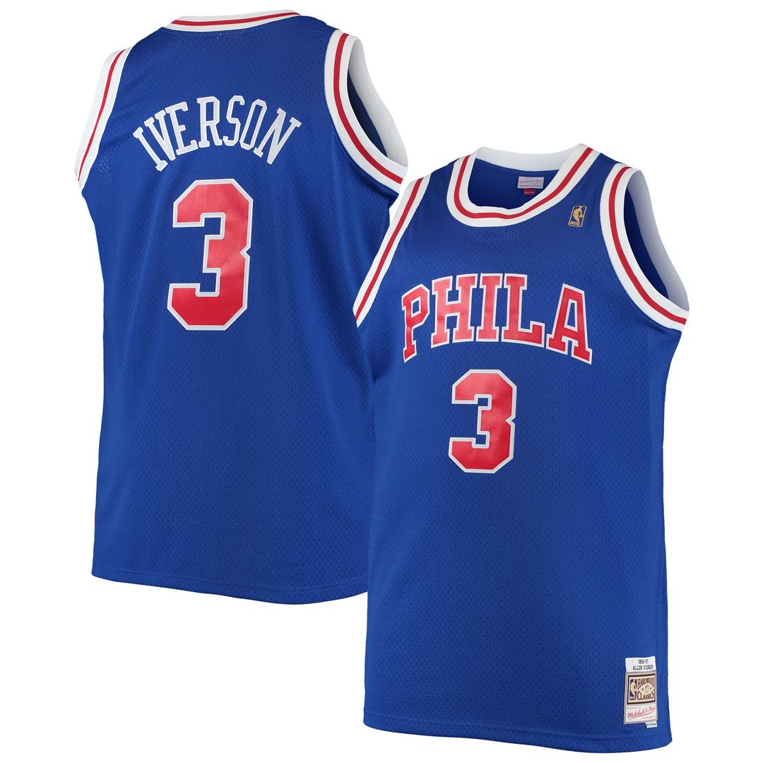 Philadelphia 76ers Allen Iverson Mitchell & Ness 1996/97 Big & Tall Hardwood Classics Swingman Jersey - Royal