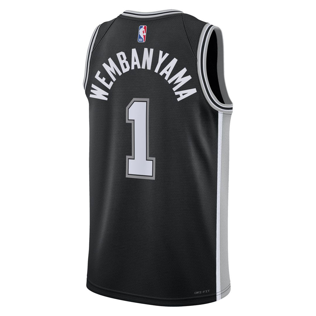 San Antonio Spurs Victor Wembanyama Nike Unisex Swingman Jersey - Icon Edition - Black