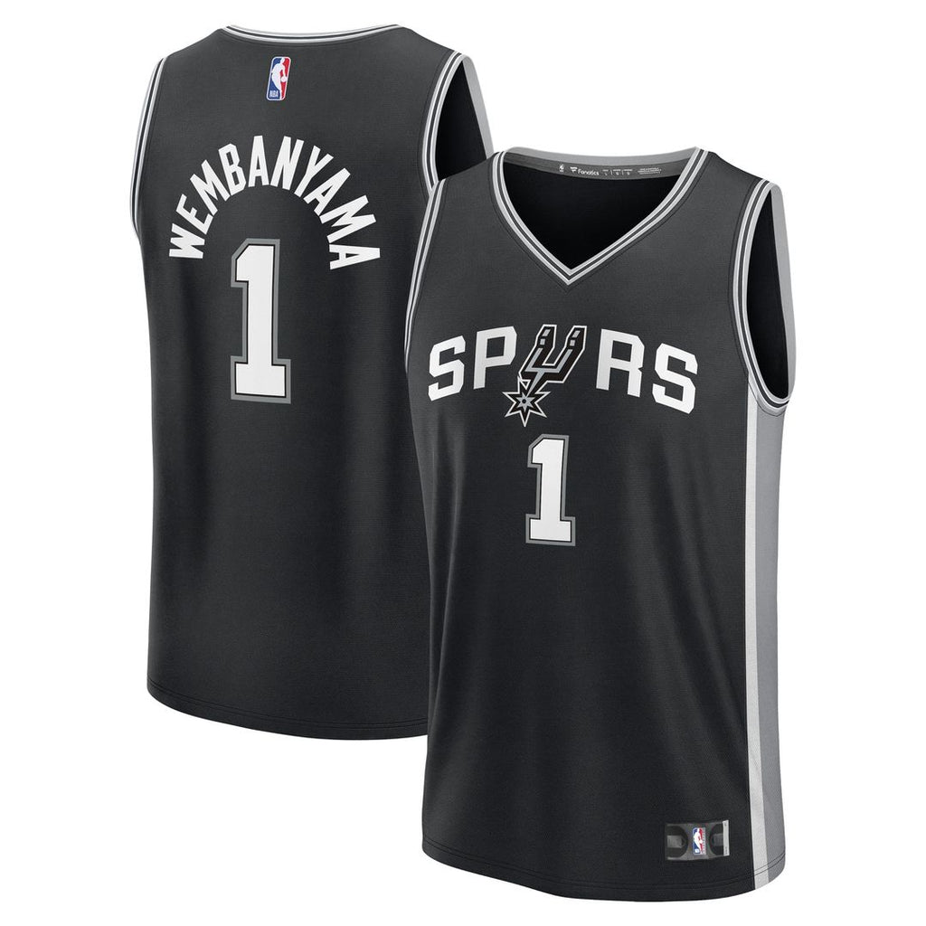 San Antonio Spurs Victor Wembanyama Fanatics Youth Fast Break Replica Player Jersey - Icon Edition - Black