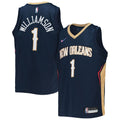 New Orleans Pelicans Zion Williamson Nike Youth 2021/22 Diamond Swingman Jersey - Icon Edition - Navy