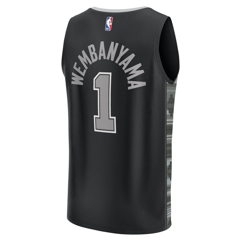 San Antonio Spurs Victor Wembanyama Fanatics Youth Fast Break Player Jersey - Statement Edition - Black