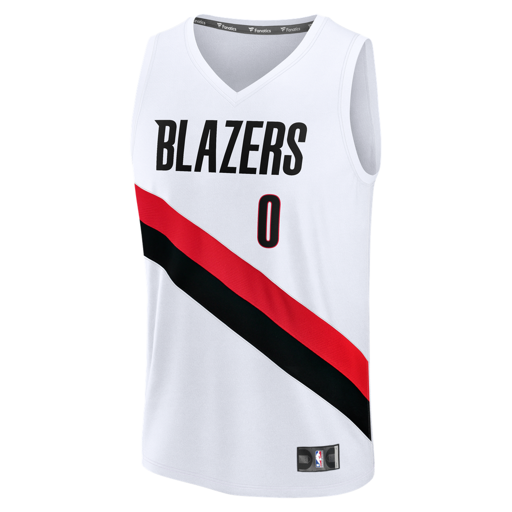 Portland Trail Blazers Damian Lillard Fanatics Youth Fast Break Replica Jersey - White - Association Edition